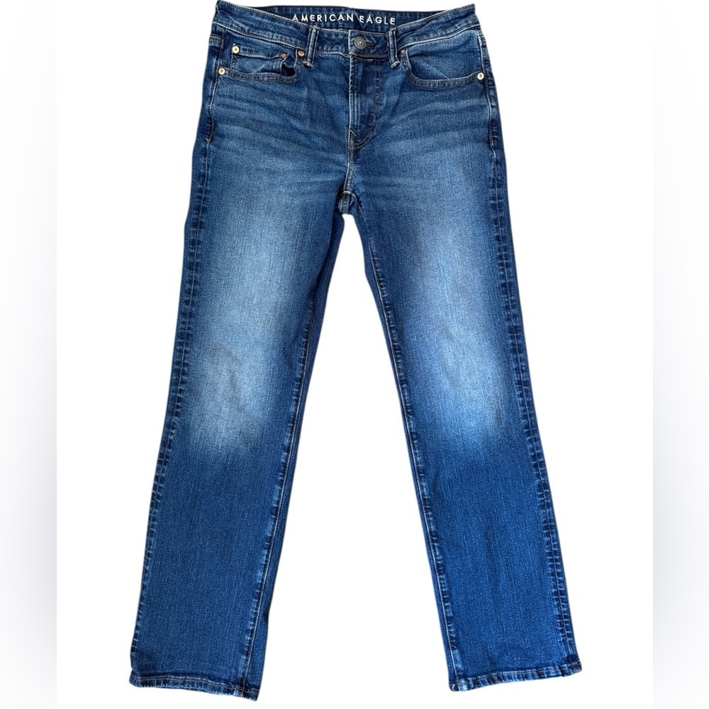MENS AE American Eagle Outfitters dark faded Blue Jeans BOOTCUT 31 x32